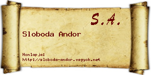 Sloboda Andor névjegykártya